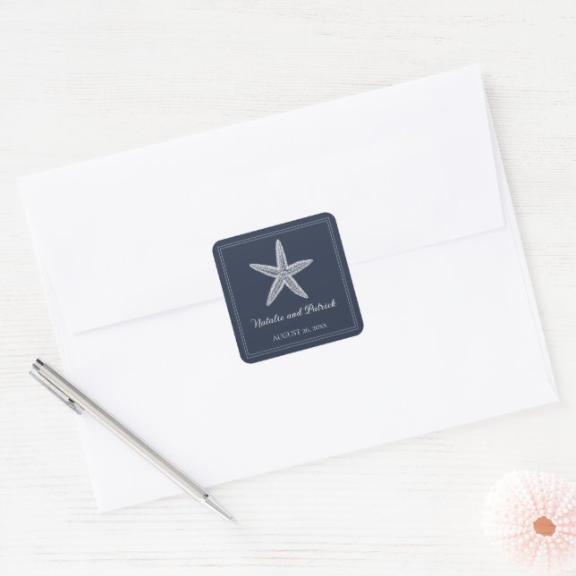 Stickers de mariage de Starfish de la Marine (Enveloppe)