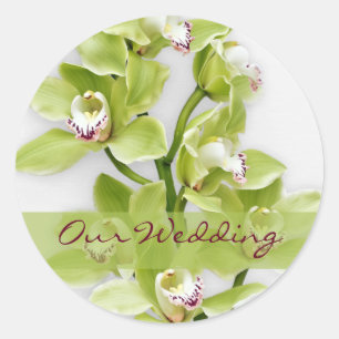 Stickers de mariage d'orchidées du Cymbidium Vert