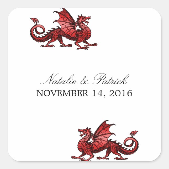 Stickers de mariage Dragon Rouge (Devant)