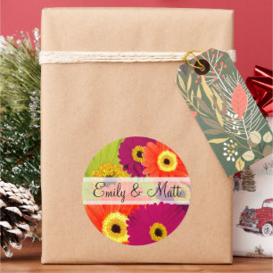 Stickers de mariage élégant Gerber Daisy