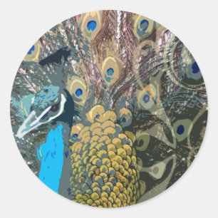 Stickers de mariage élégant Peacock