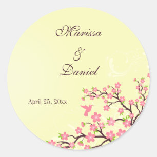 stickers de mariage élégants en fleurs de cerisier