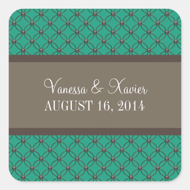 Stickers de mariage Emerald Fancy Lattice (Devant)
