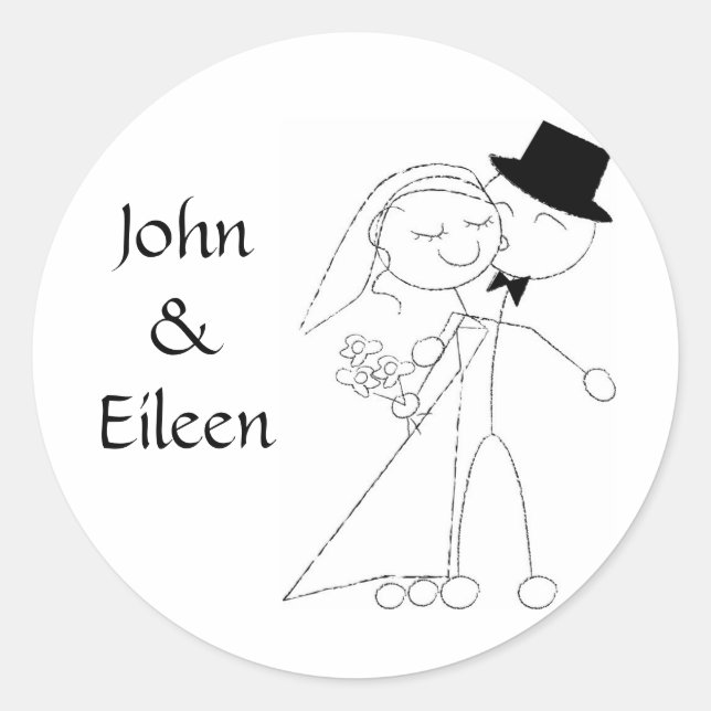 Stickers de mariage en couple baisant (Devant)