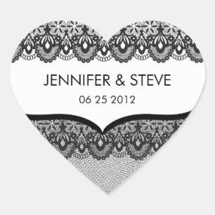 Stickers de mariage en dentelle noire