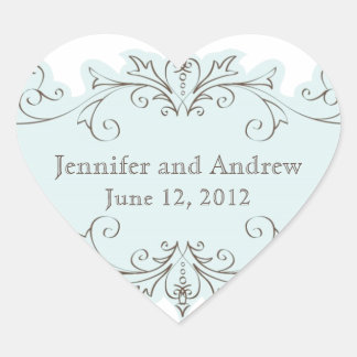Stickers de mariage favori des perles bleues