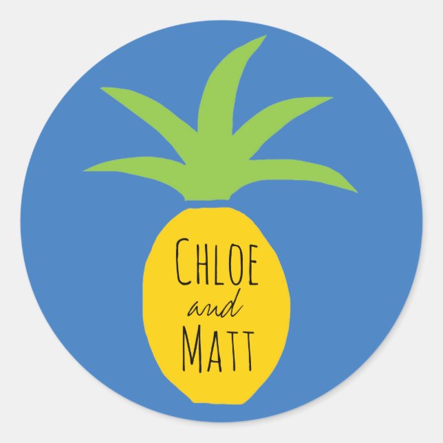 Stickers de mariage favori pour ananas personnalis (Devant)