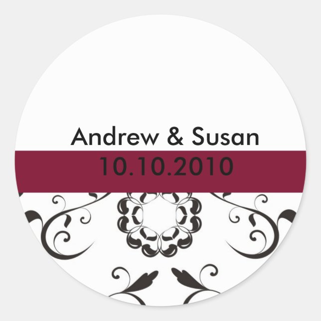 Stickers de mariage - fleurs de corail rouge (Devant)
