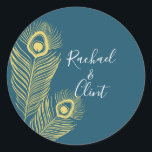 Stickers de mariage Gold Peacock<br><div class="desc">Stickers de mariage élégant Gold Peacock parfait pour vos faveurs de mariage,  invitations et plus encore.</div>