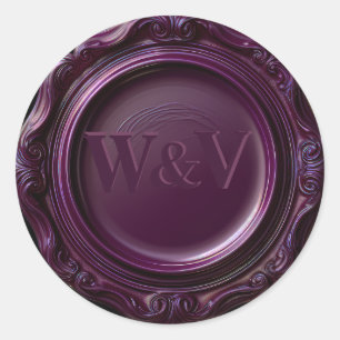 Stickers de mariage gothique à cire violet