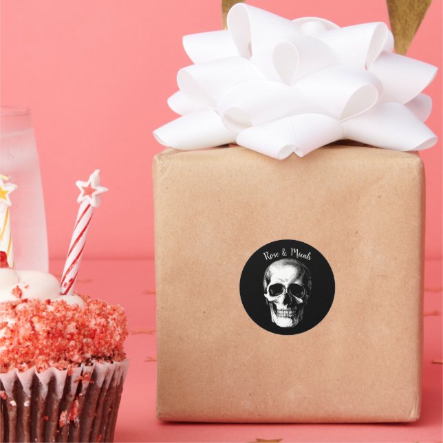 Stickers de mariage gothique d'Halloween crâne (Fête)