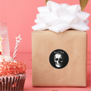 Stickers de mariage gothique d'Halloween crâne