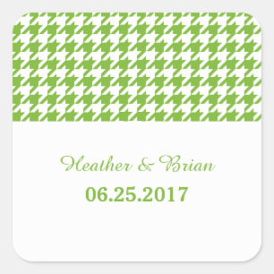 Stickers de mariage Green Houndstooth