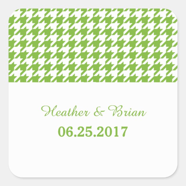 Stickers de mariage Green Houndstooth (Devant)