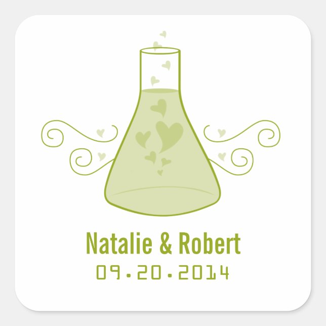 Stickers de mariage Green Sweet Chimie (Devant)