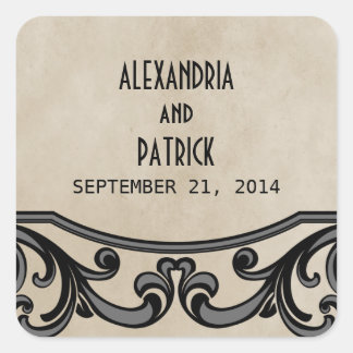 Stickers de mariage gris gothique