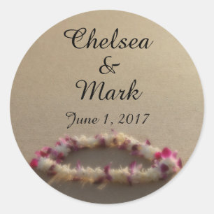 Stickers de mariage Hawaiian Lei Beach