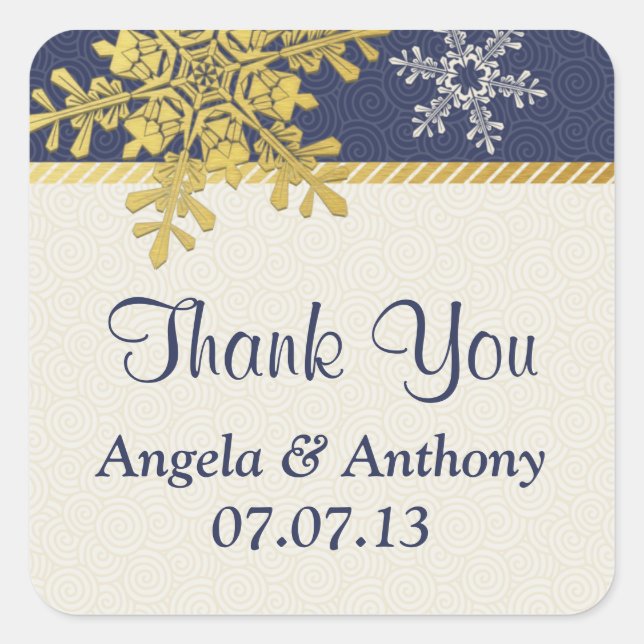Stickers de mariage hivernal bleu marine (Devant)