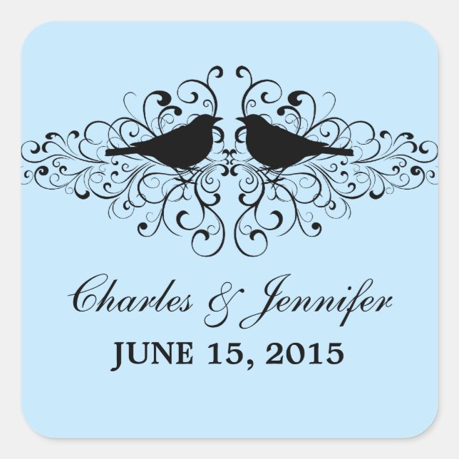 Stickers de mariage Inséparable bleu (Devant)