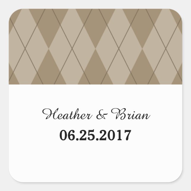 Stickers de mariage Jacquard Mocha (Devant)