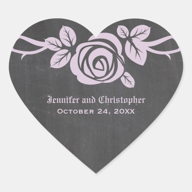 Stickers de mariage Lilac Rose Chalkboard (Devant)