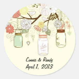 Stickers de mariage Mason Jar