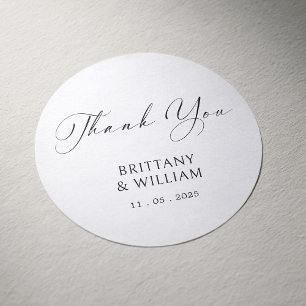 Stickers de mariage Merci de script élégant