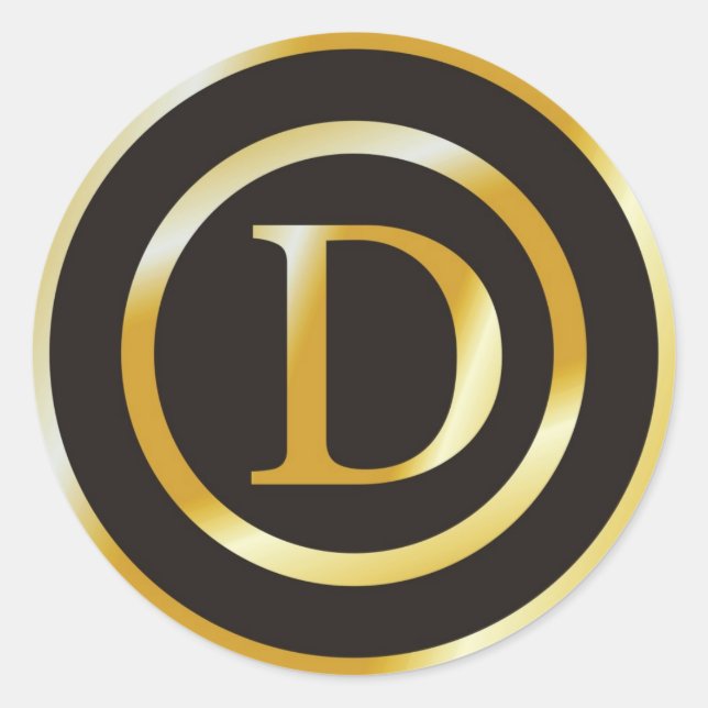 Stickers De Mariage Monogramme D Or Initial (Devant)