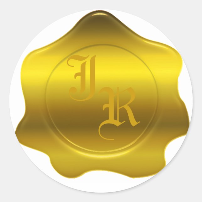 Stickers de mariage Monogramme de cire de phoque (Devant)