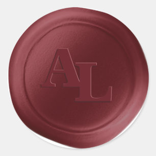 Stickers de mariage Monogramme de cire rouge Vin