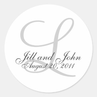 Stickers de mariage monogramme élégant