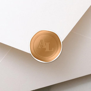 Stickers de mariage monogramme Gras Or Seal