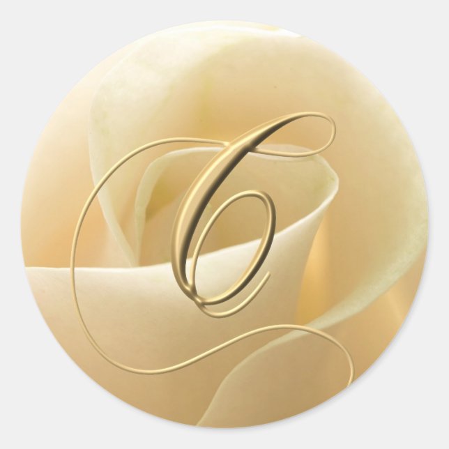 Stickers de mariage monogramme - lettre C (Devant)