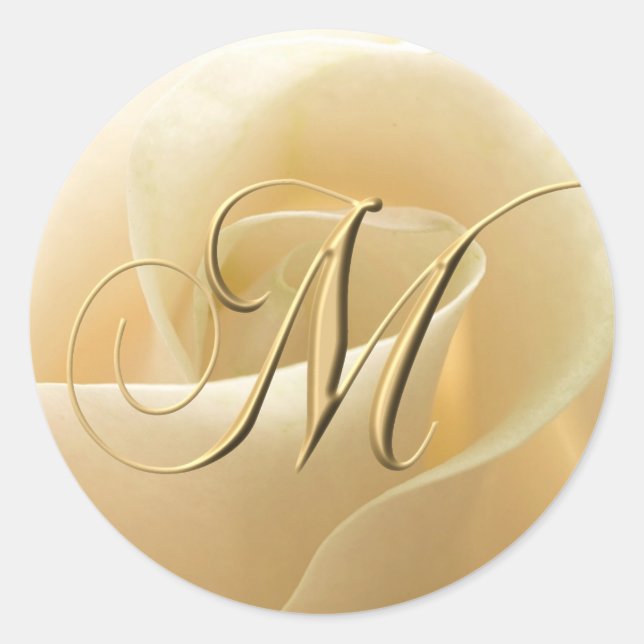 Stickers de mariage monogramme - lettre M (Devant)
