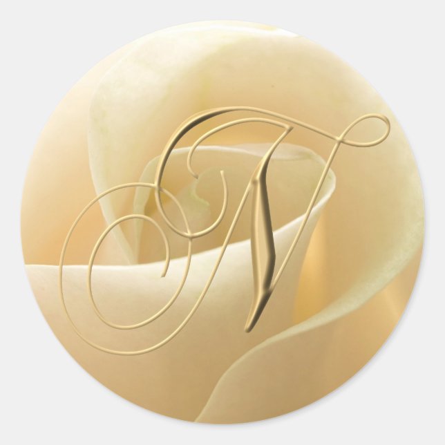 Stickers de mariage Monogramme - lettre N (Devant)