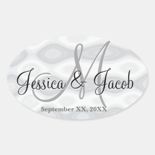Stickers de mariage monogramme personnalisé