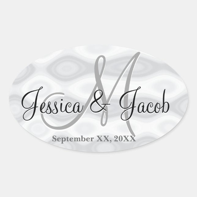 Stickers de mariage monogramme personnalisé (Devant)