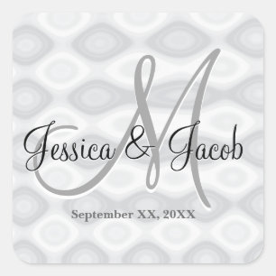 Stickers de mariage monogramme personnalisé