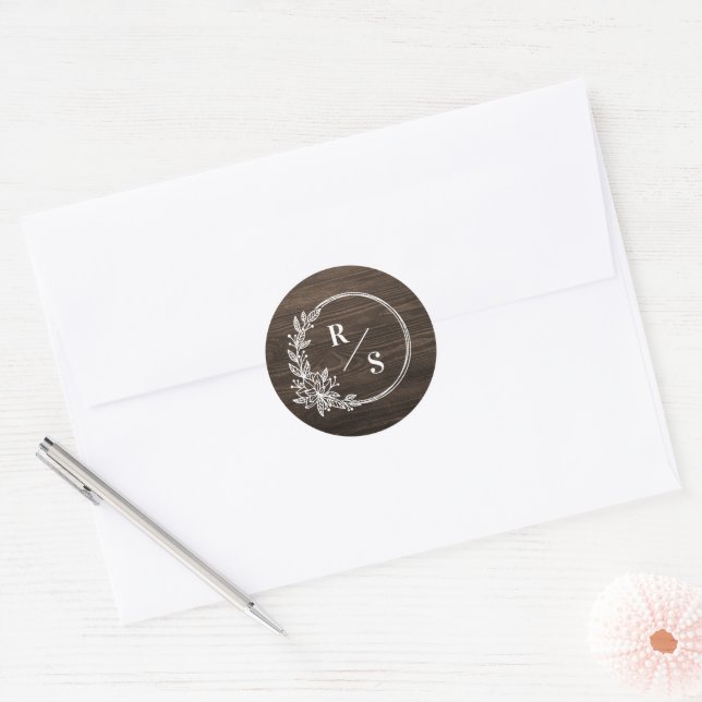 Stickers de mariage Monogramme rustique Enveloppe  (Enveloppe)