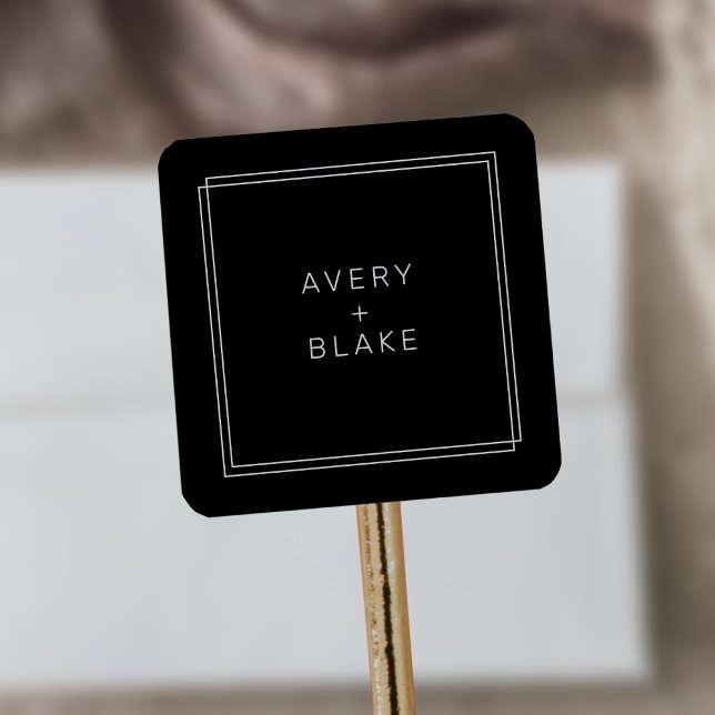Stickers de mariage noir moderne / AVERY Suite (Modern Black Wedding Stickers / AVERY Suite)