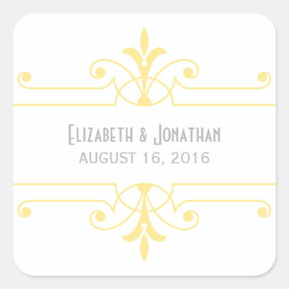 Stickers de mariage ornemental fantaisie Jaune v2