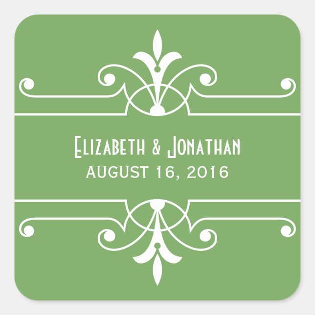 Stickers de mariage ornemental Green Fancy (Devant)