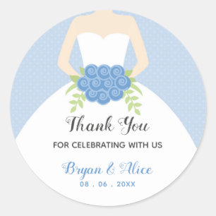 Stickers de mariage (Pastel Blue avec Mariage Gown