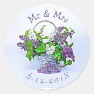 Stickers de mariage personnalisés Lilacs violets