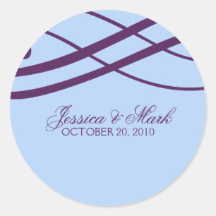 Stickers de mariage Plum and Powder Blue Swirls