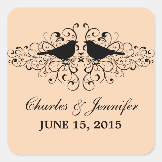 Stickers de mariage pour Inséparables de corail (Devant)