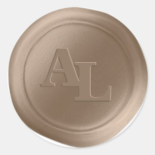 Stickers de mariage pour monogramme de cire amande