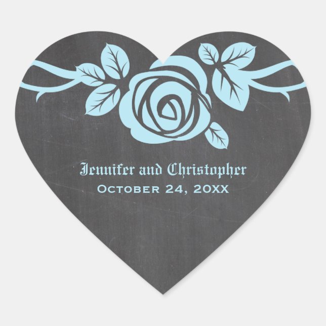 Stickers de mariage Rose bleu (Devant)