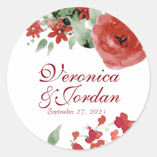 Stickers de mariage Rose couleur rouge radiant