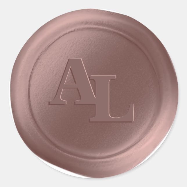 Stickers de mariage rose de monogramme de cire d'o (Devant)